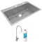 Elkay Crosstown 18 Gauge SS 33" x 22" x 9" Single Bowl Dual Mount Sink Kit with Filtered Beverage Faucet ECTSRS33229TFGB - alternate 3
